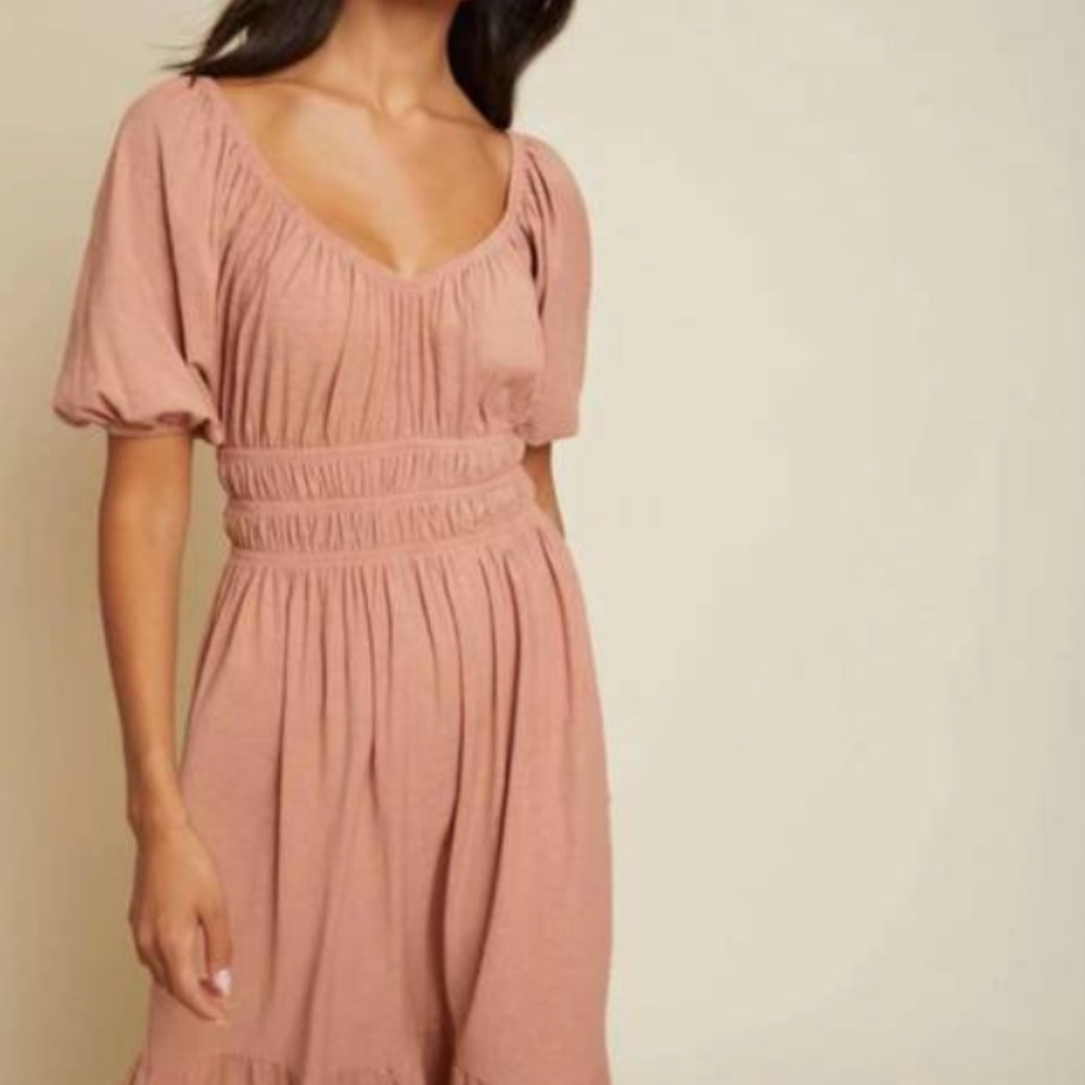 NWT Nation LTD Fabia shirred midi dress in Bisou